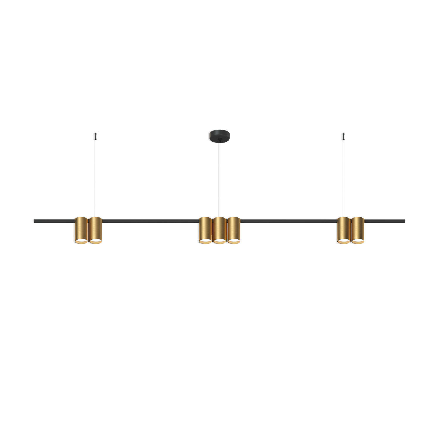 DK4063-BK+SG Подвесной светильник ORBIT, IP20, 7xGU10 LED до 15 Вт, черный + сатинированное золото, алюминий