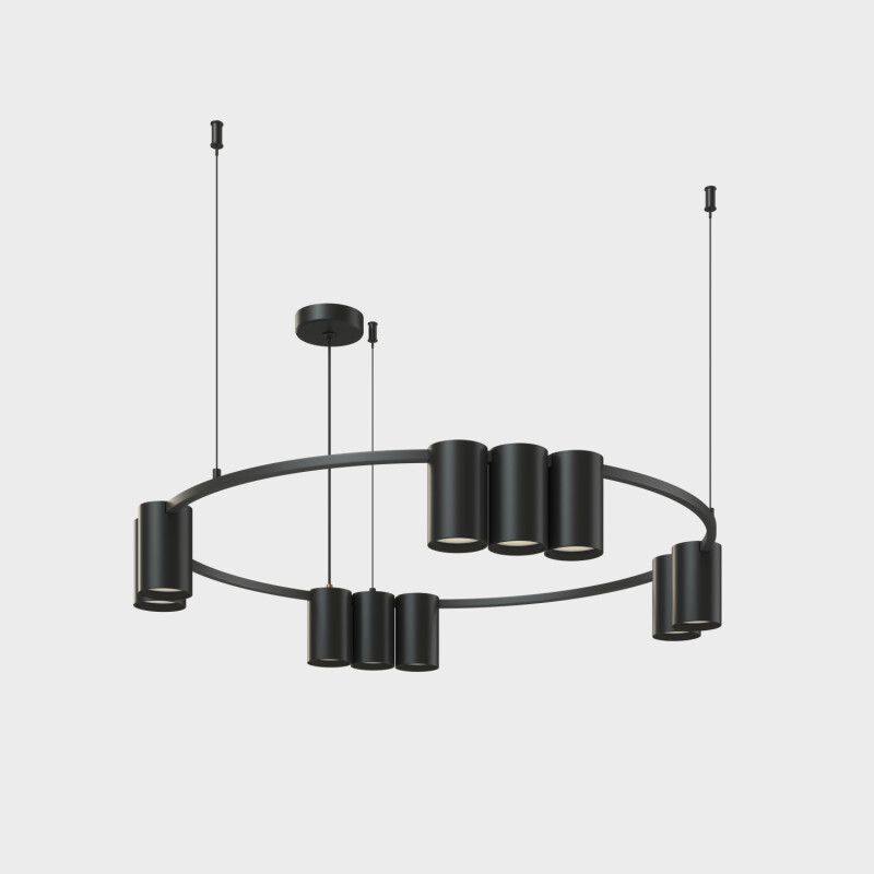 DK4065-BK Подвесной светильник ORBIT, IP20, 10xGU10 LED до 15 Вт, черный матовый, алюминий