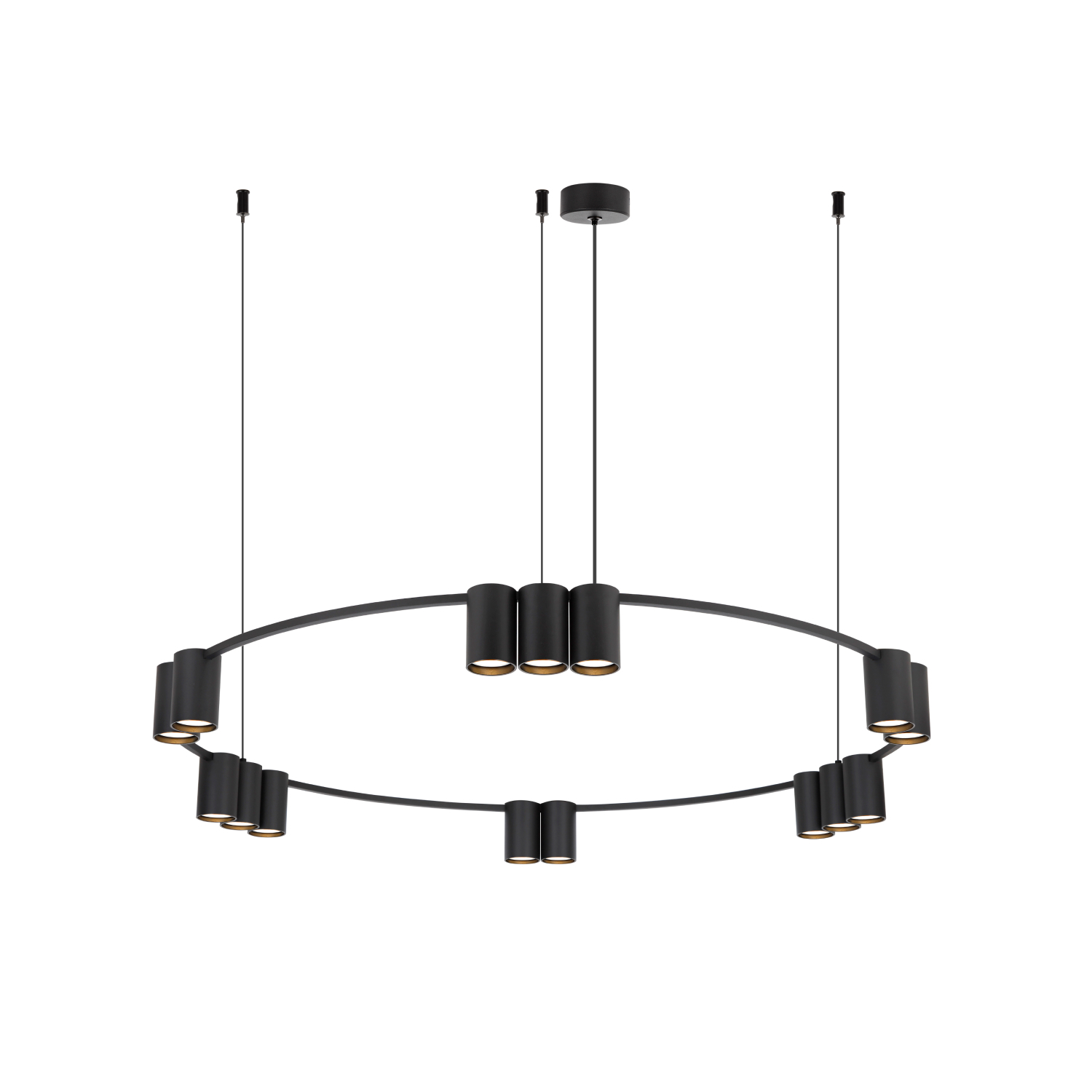 DK4067-BK Подвесной светильник ORBIT, IP20, 15xGU10 LED до 15 Вт, черный матовый, алюминий