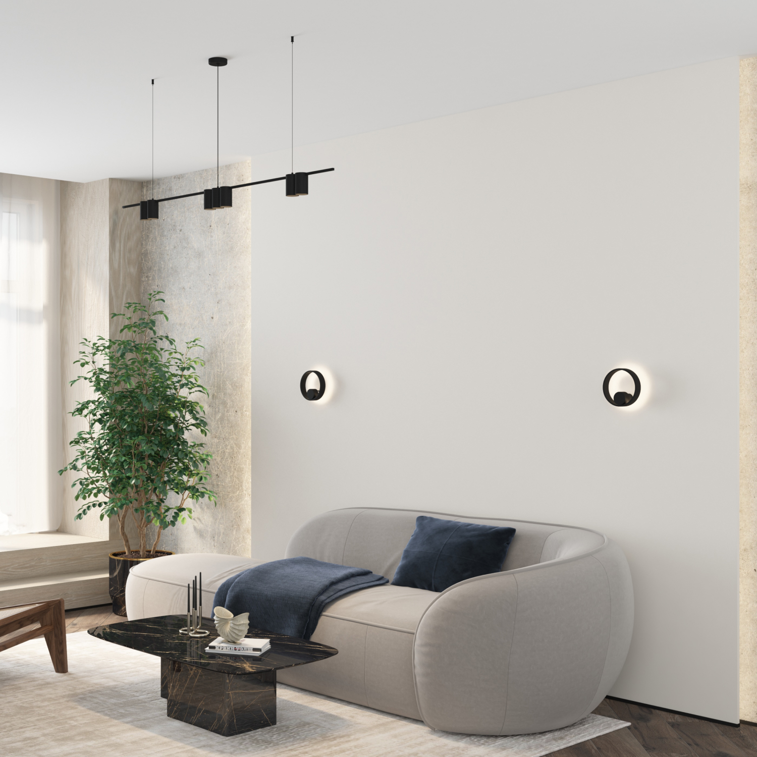 DK5060-BK Бра ORBIT, IP20, 3000К, LED, 10 Вт, черный матовый, алюминий