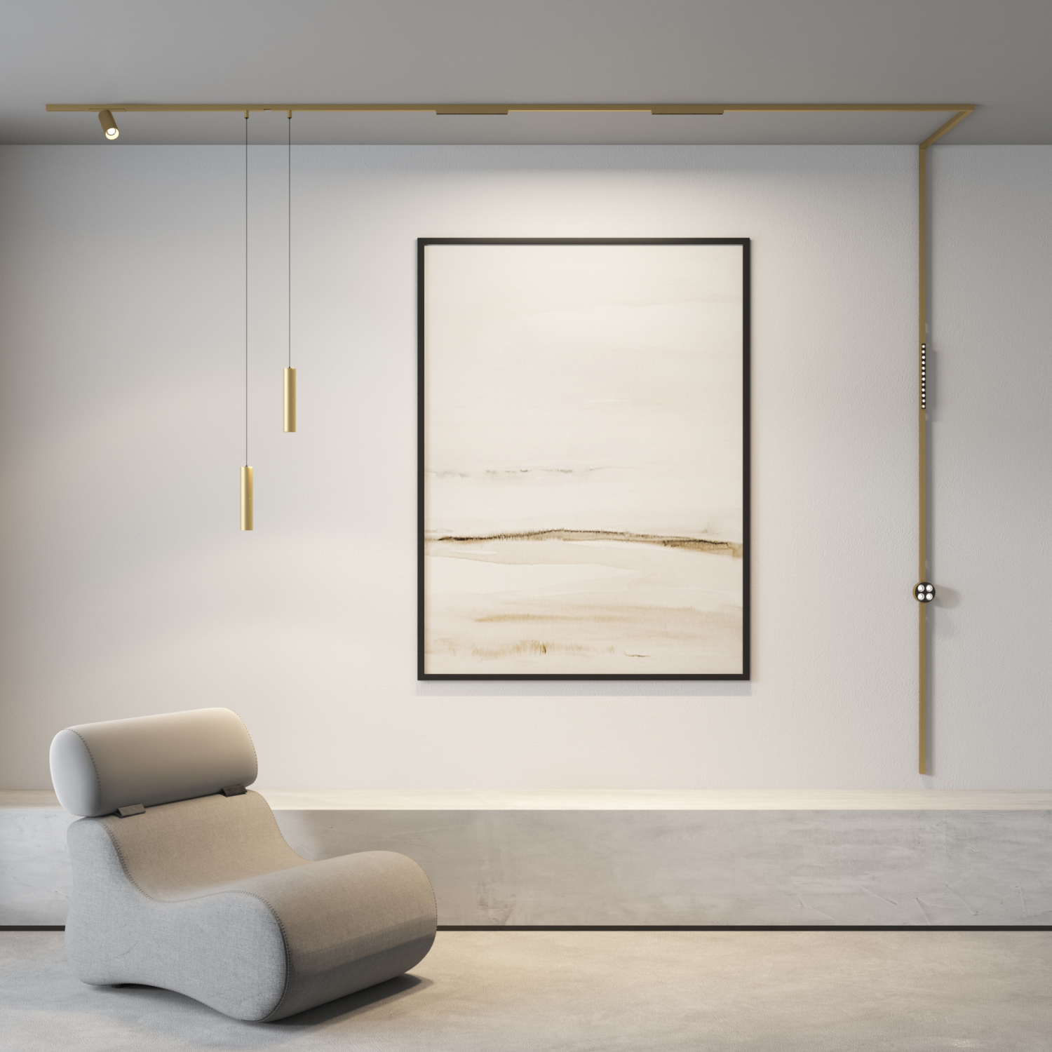 DK5741-SB Светильник для трека SHINE SPOT со светодиодом, D45*H100, 48V DC, 10W, RA?90, 3000K, IP20, сатинированная латунь, алюминий