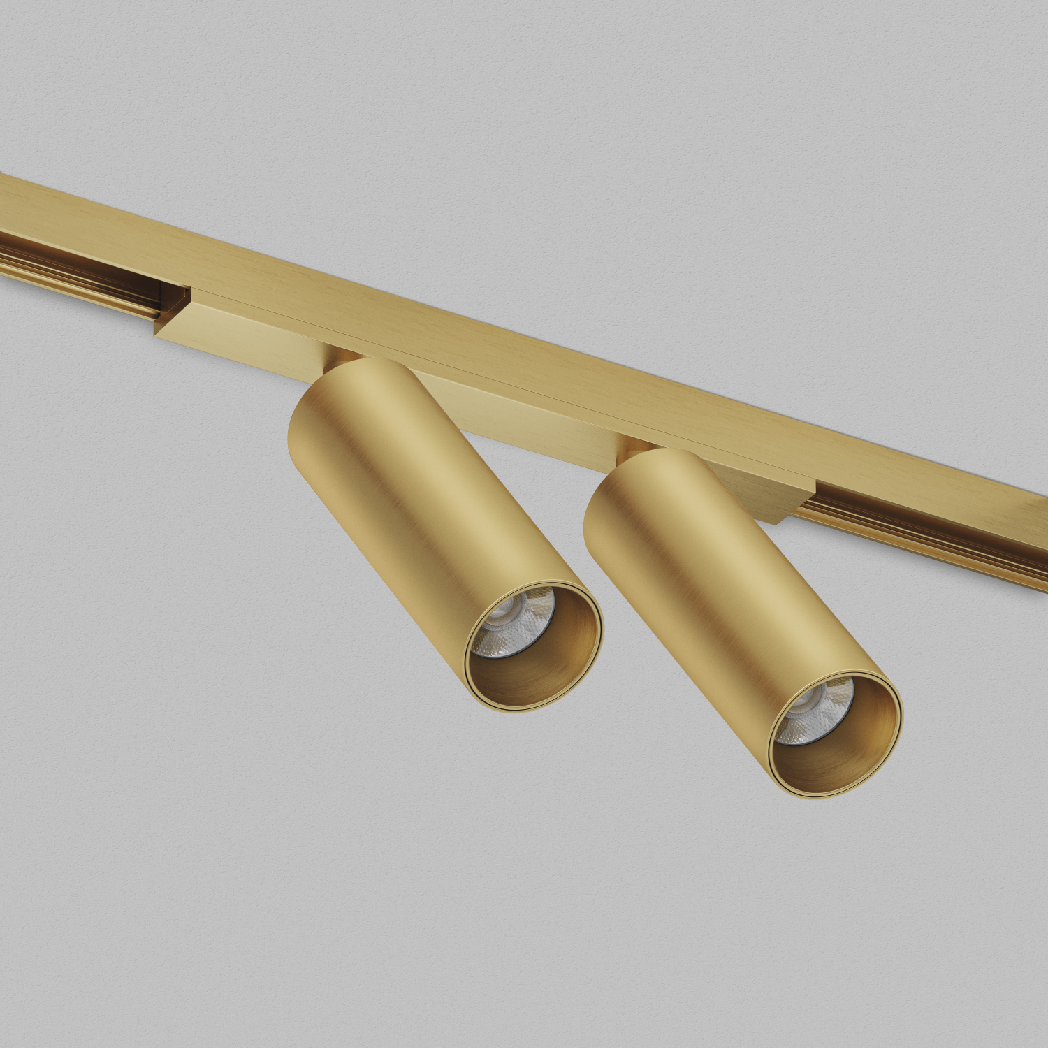 DK5742-SB Светильник для трека SHINE SPOT со светодиодом, D35*H100, 48V DC, 8W*2 , RA?90, 3000K, IP20, сатинированная латунь, алюминий