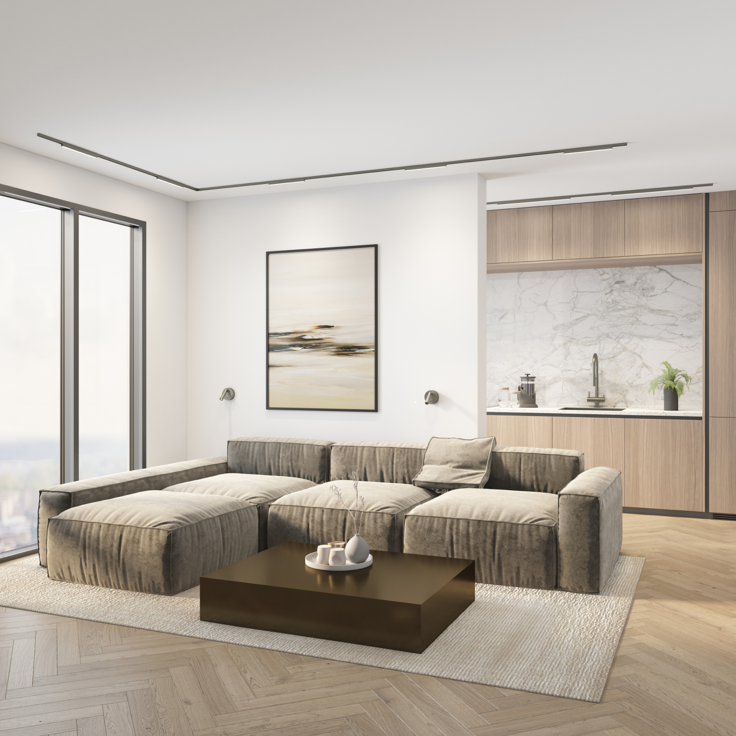 DK5751-DN Светильник для трека SHINE LINEAR со светодиодом, L301*W19*H27, 48V DC, 12W, RA?90, 3000K, IP20, темный никель, алюминий