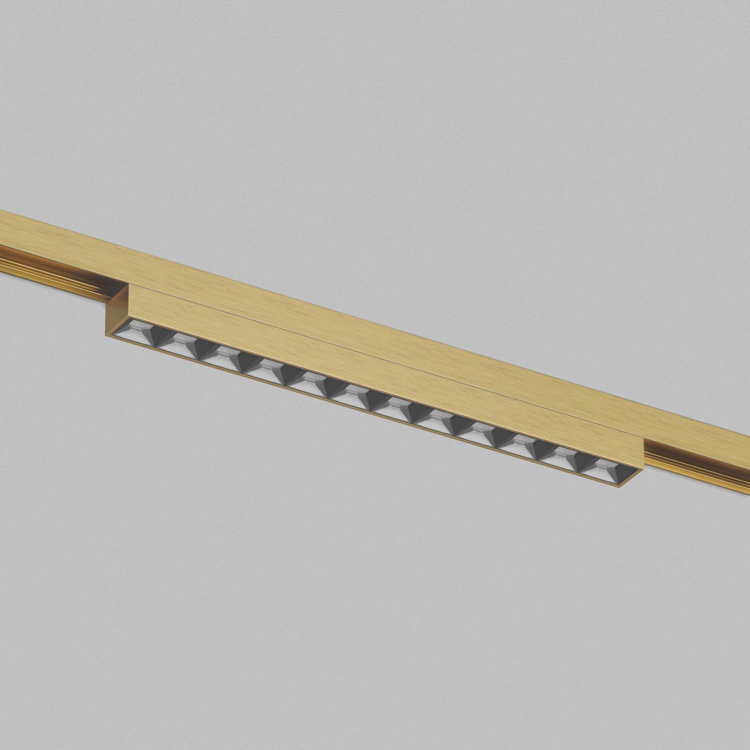 DK5771-SB Светильник для трека SHINE GRILL со светодиодом, L231*W19*H27, 48V DC, 10W, RA?90, 3000K, IP20, сатинированная латунь, алюминий