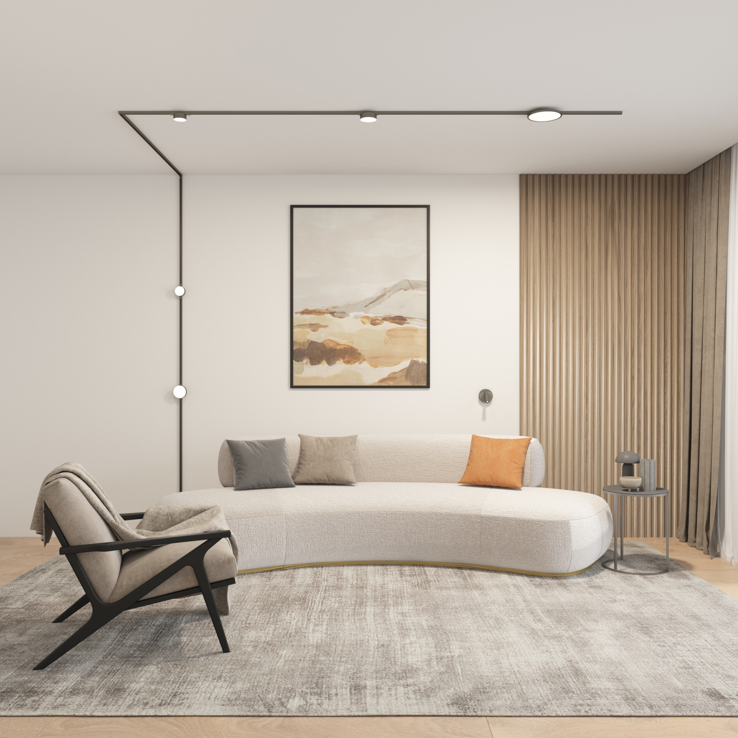 DK5761-DN Светильник для трека SHINE FLOW со светодиодом, D74*H28, 48V DC, 6W, RA?90, 3000K, IP20, темный никель, алюминий