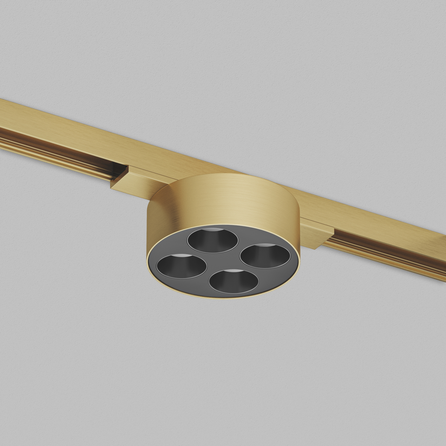 DK5772-SB Светильник для трека SHINE GRILL со светодиодом, D74*H28, 48V DC, 6W, RA?90, 3000K, IP20, сатинированная латунь, алюминий