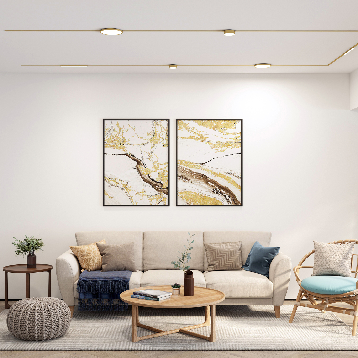 DK5763-SB Светильник для трека SHINE FLOW со светодиодом, D198*H27, 48V DC, 15W, RA?90, 3000K, IP20, сатинированная латунь, алюминий