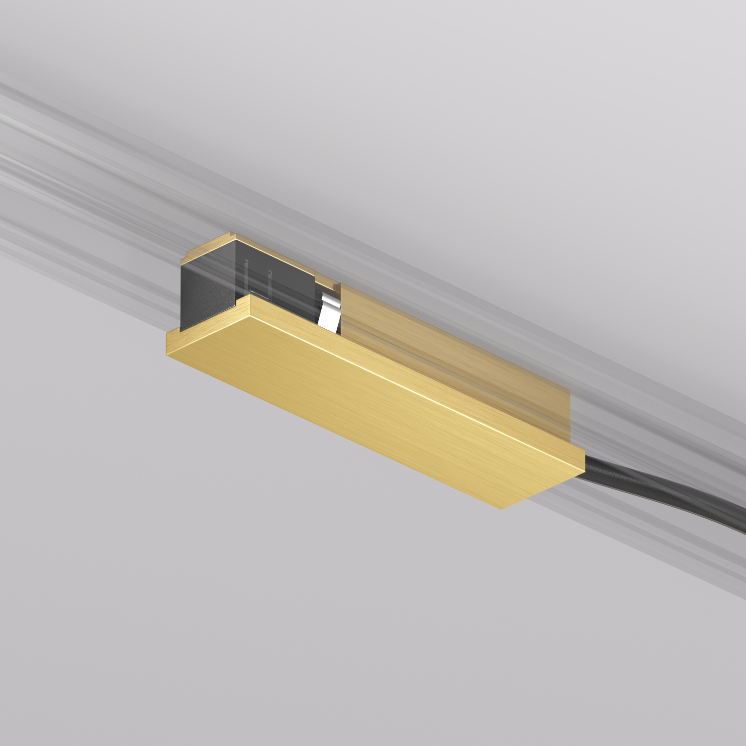 TR5721-SB Подвод питания универсальный (середина/торец) для трека SHINE BASE, 48V DC, IP20, сатинированная латунь, алюминий