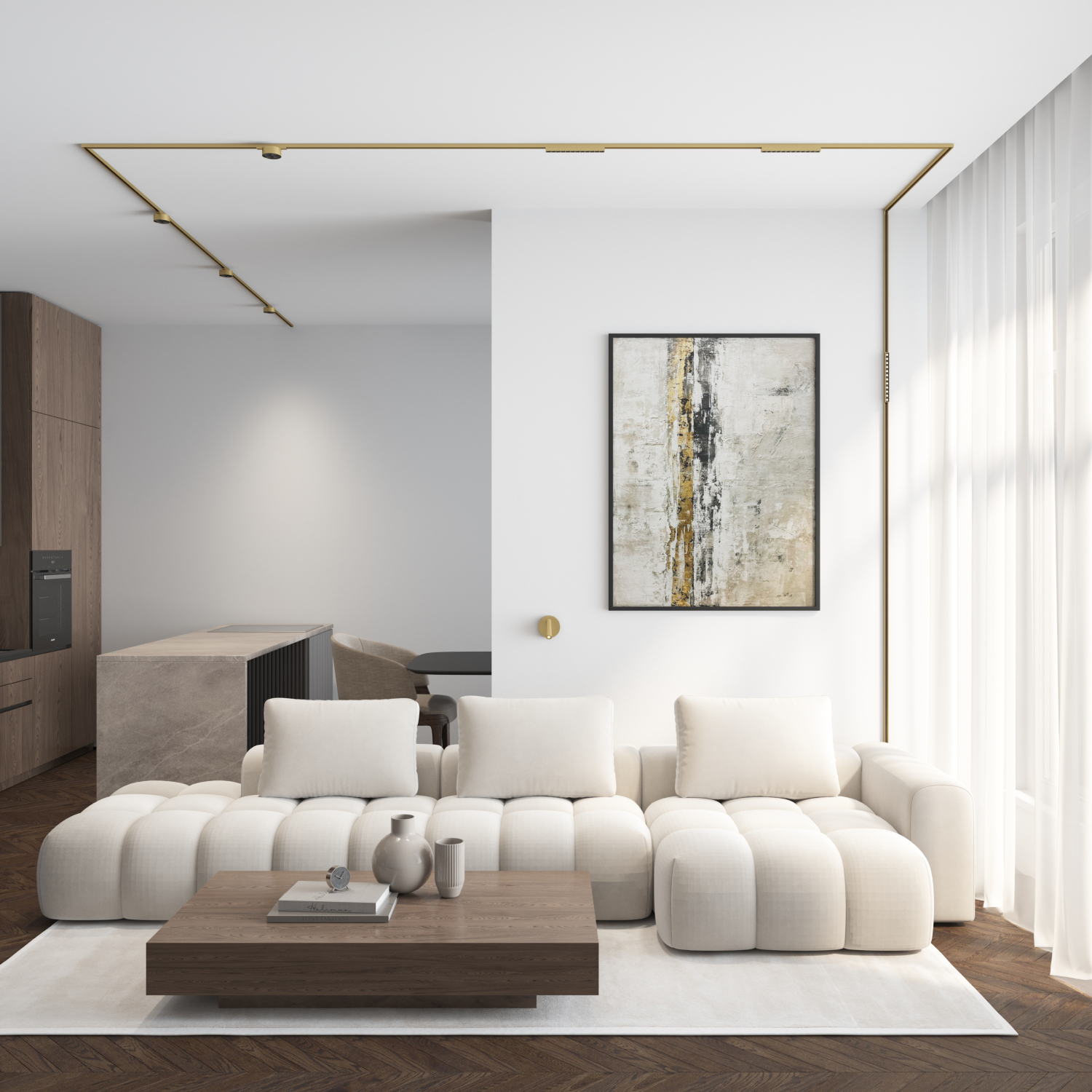 DK5072-SB Бра SHINE WALL со светодиодом, D104*H68, IP20, 3000К, 3W, RA?90, сатинированная латунь, алюминий