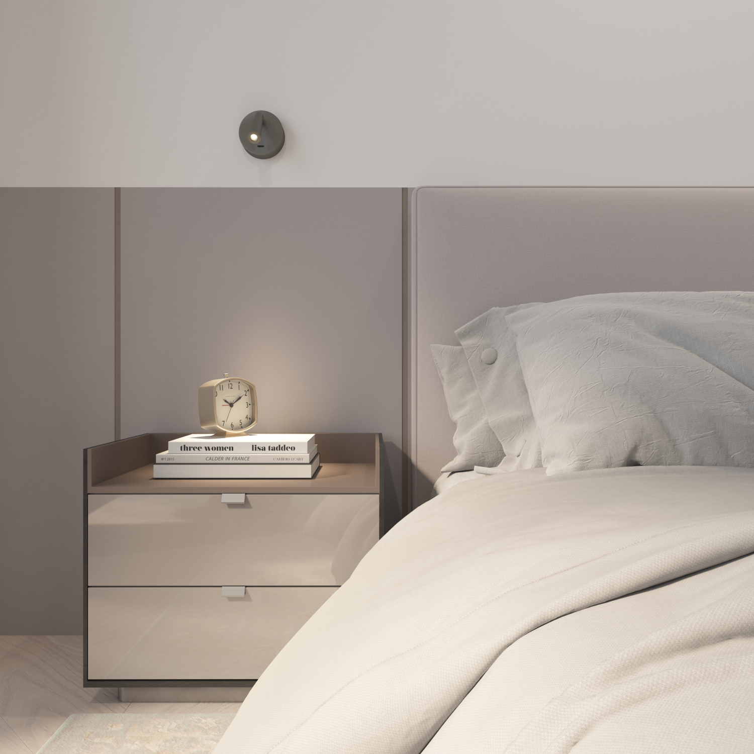 DK5072-DN Бра SHINE WALL со светодиодом, D104*H68, IP20, 3000К, 3W, RA?90, темный никель, алюминий