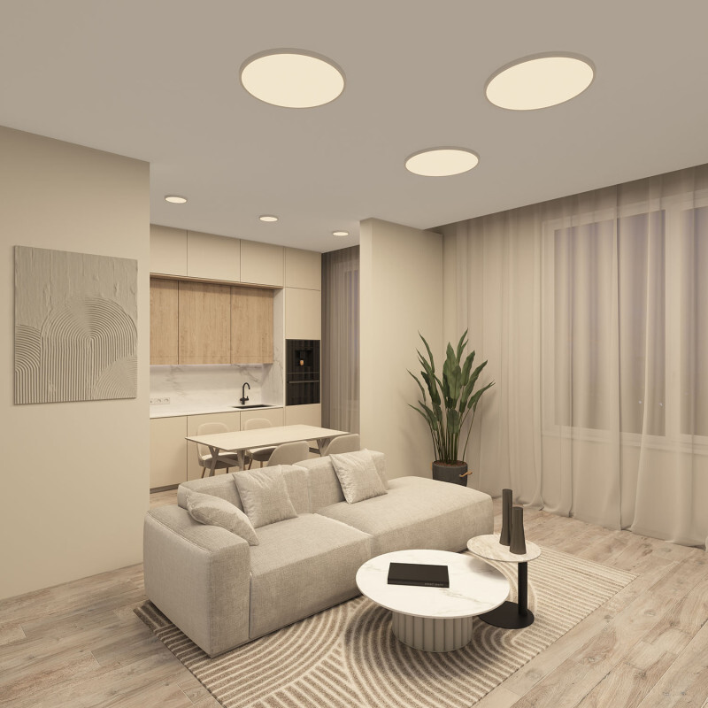 DK6522-WH Накладной светильник THIN, IP40, 36W, 3000K/4000K/6500K, переключатель цветовой температуры на корпусе, белый, полимер