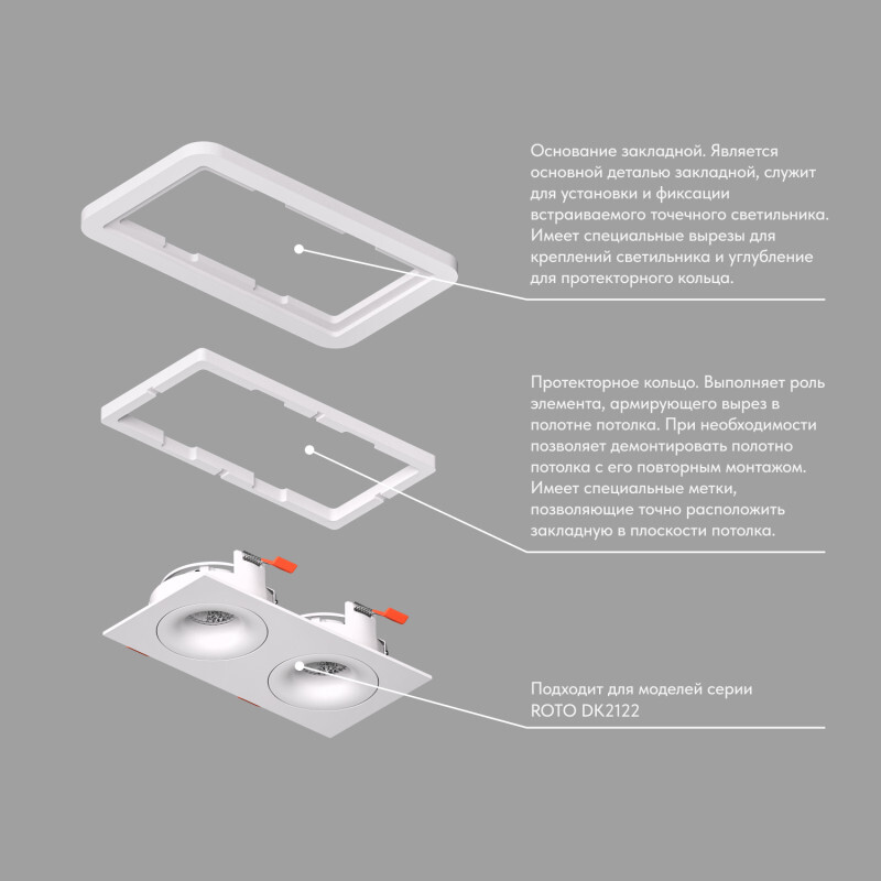 DK2122-SCB Закладная панель SCB для DK2122, ПВХ