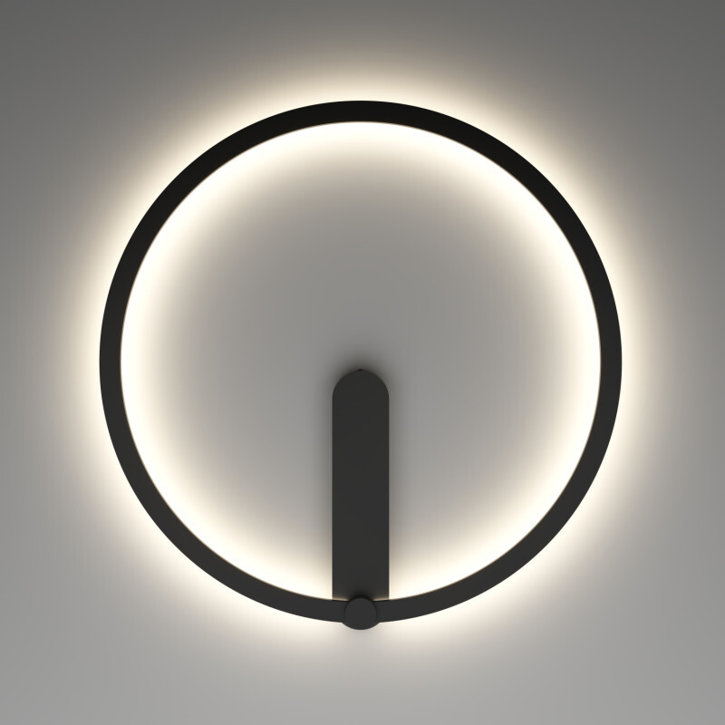 DK5035-BK Бра ROUND со светодиодом, IP20, 24W, 3000/4000/6500K, черный, алюминий