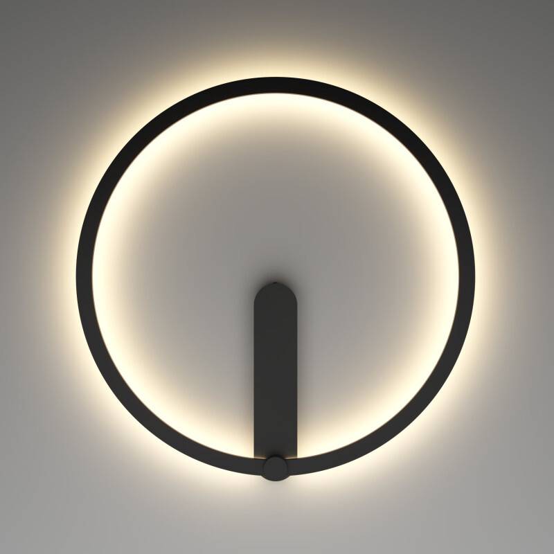 DK5035-BK Бра ROUND со светодиодом, IP20, 24W, 3000/4000/6500K, черный, алюминий