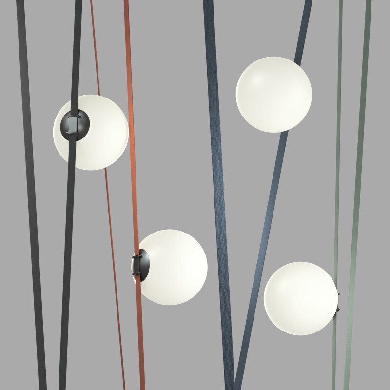 DK5554-BK Cветильник для трека-ремня Belty, серия Orb, со светодиодом, D230*H236мм, 48V DC, 15W, RA90, 120°, 4000K, IP20, черный, акрил