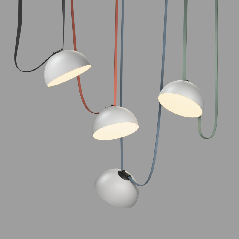 DK5563-WH+BK Cветильник для трека-ремня Belty, серия Flow со светодиодом, D300*H171мм, 48V DC, 28W, RA90, 120°, 3000K, IP20, белый с черным, алюминий