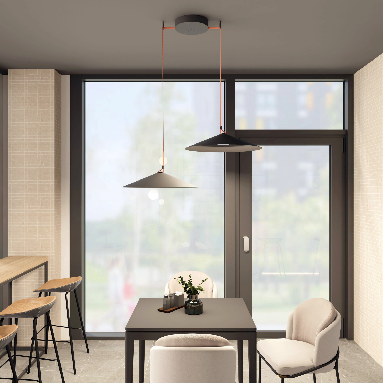 DK5569-BK Cветильник для трека-ремня Belty, серия Flow, со светодиодом, D600*H122мм, 48V DC, 24W, RA90, 120°, 3000K, IP20, черный, алюминий