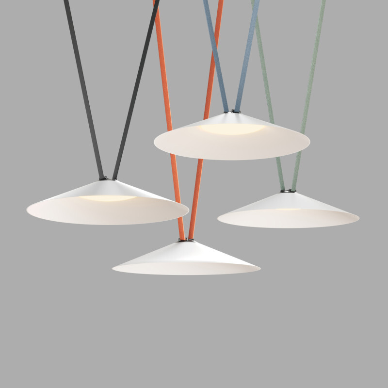 DK5569-WH+BK Cветильник для трека-ремня Belty, серия Flow, со светодиодом, D600*H122мм, 48V DC, 24W, RA90, 120°, 3000K, IP20, белый с черным, алюминий