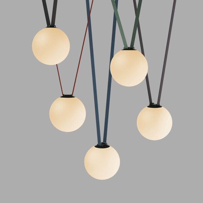 DK5555-BK Cветильник для трека-ремня Belty, серия Orb, со светодиодом, D230*H236мм, 48V DC, 15W, RA90, 120°, 3000K, IP20, черный, акрил