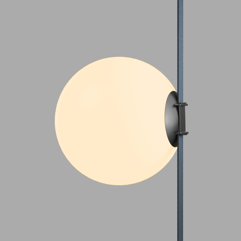 DK5555-BK Cветильник для трека-ремня Belty, серия Orb, со светодиодом, D230*H236мм, 48V DC, 15W, RA90, 120°, 3000K, IP20, черный, акрил