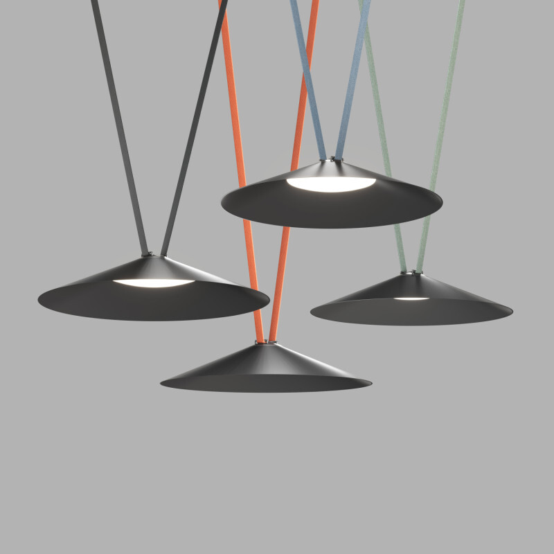 DK5568-BK Cветильник для трека-ремня Belty, серия Flow, со светодиодом, D600*H122мм, 48V DC, 24W, RA90, 120°, 4000K, IP20, черный, алюминий