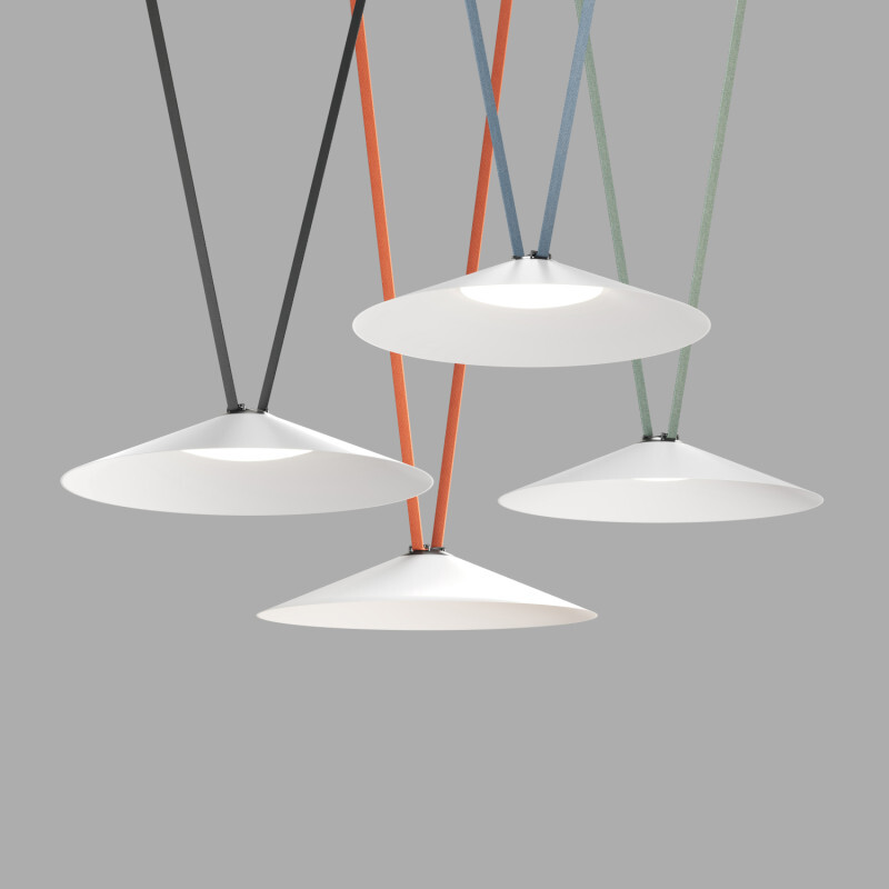 DK5668-WH+BK Cветильник для трека-ремня Belty Smart, серия Flow, со светодиодом, D600*H122мм, 48V DC, 24W, RA90, 120°, 2700-6500K, IP20, белый с черным, алюминий