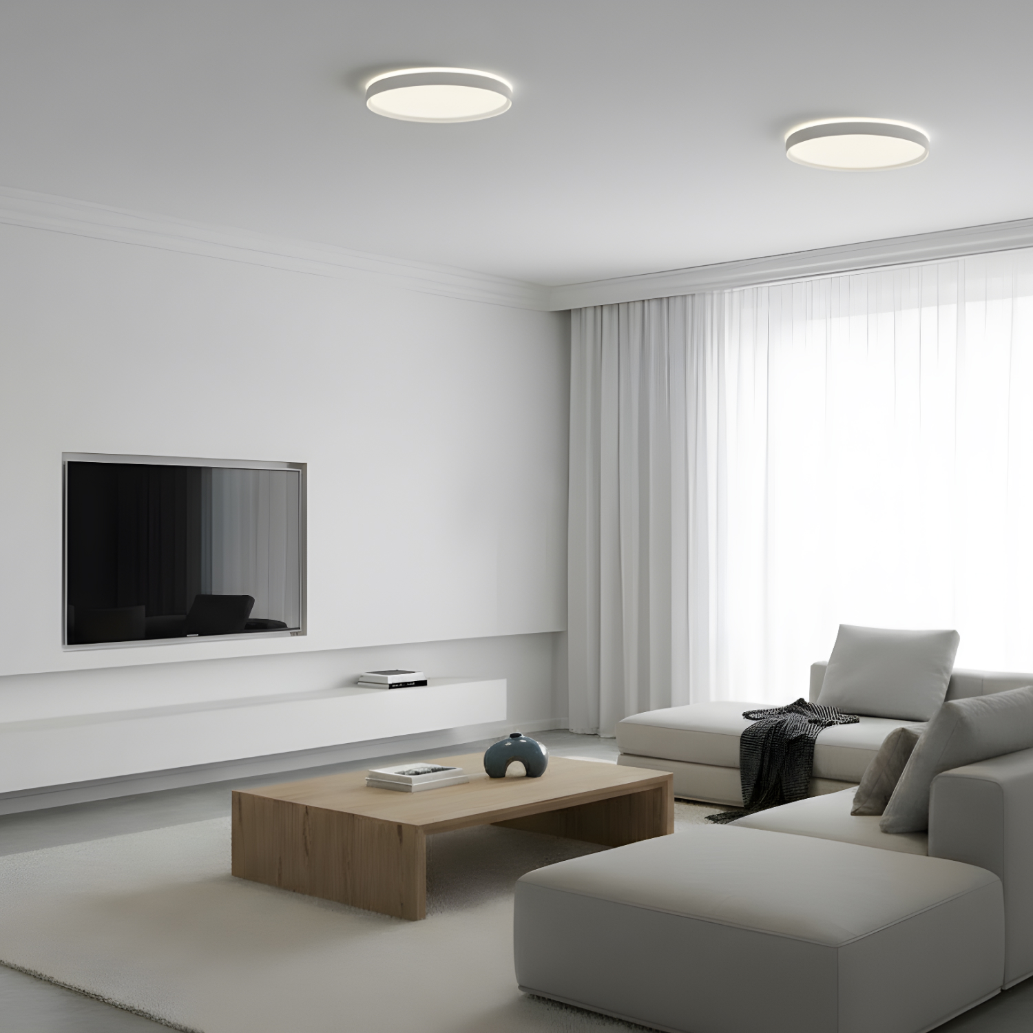 DK6511-WH Накладной светильник, LED, 50W, IP 20, 3000K - 6500K, белый, металл, полимер