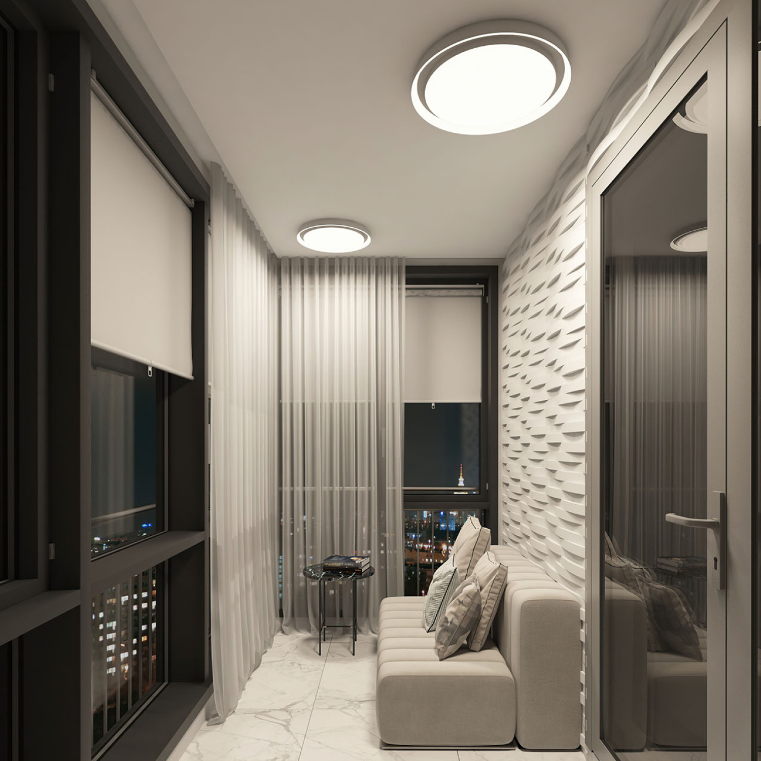 DK6516-WH Накладной светильник со встроенным светодиодом, 50W, IP 20, 3000K - 6500K, управление пульт Д/У (в комплекте) и Wi-Fi 2,4 Ггц. Эко система Smart Life, Яндекс.Алиса, белый, металл, полимер