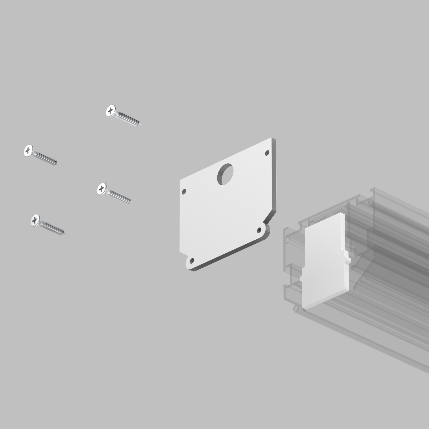 TR2025-WH Комплект торцевых заглушек для трека SMART ONE