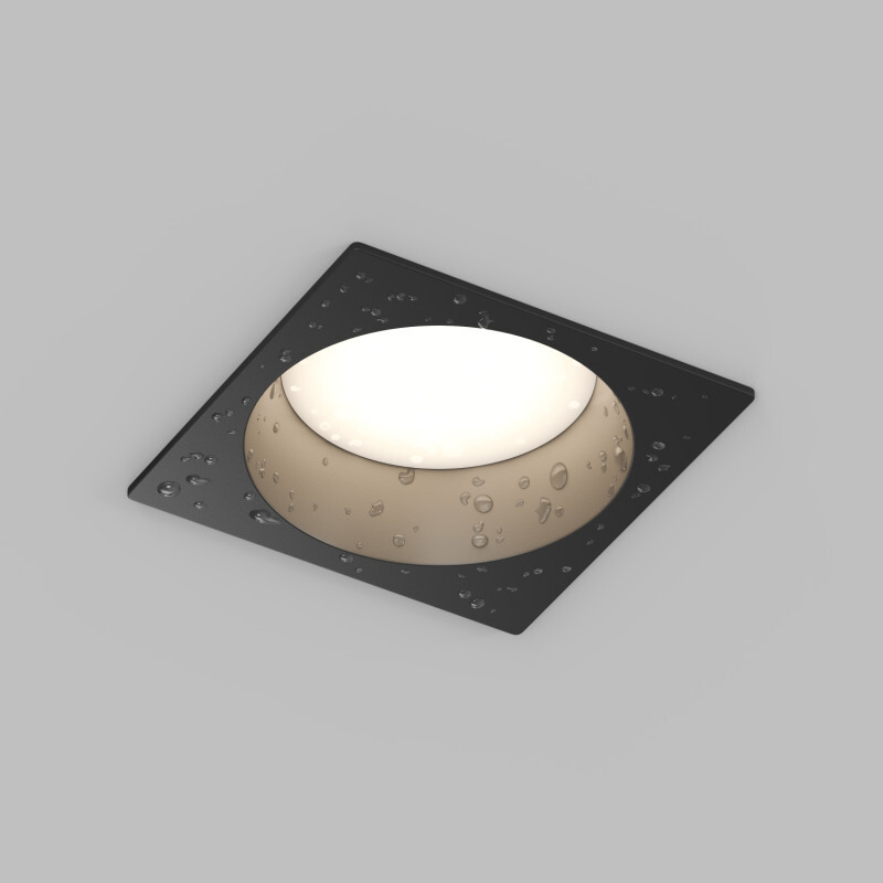 Встраиваемый влагозащищенный светильник DEEP, IP65, 15 Вт, GU5.3, LED, черный, пластик