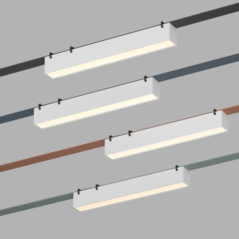 DK5674-WH Cветильник для трека-ремня Belty Smart, серия Linear, со светодиодом, L323*W40*H45мм, 48V DC, 12W, RA90, 120°, 2700-6500K, IP20, белый, алюминий