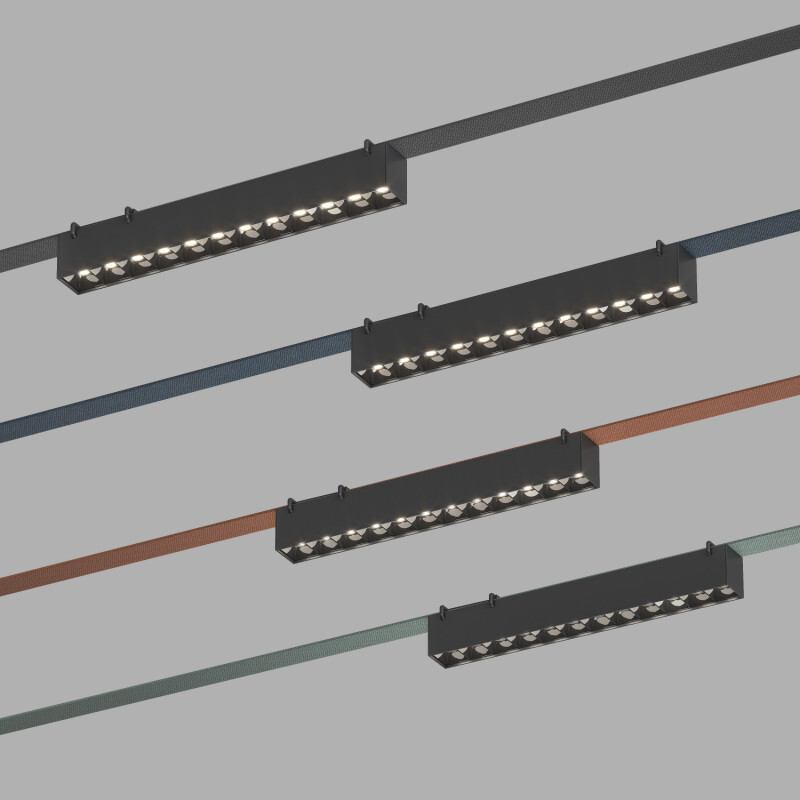 DK5670-BK Cветильник для трека-ремня Belty Smart, серия Grill, со светодиодом, L323*W40*H45мм, 48V DC, 12W, RA90, 24°, 2700-6000K, IP20, черный, алюминий