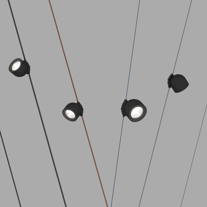 DK5640-BK Поворотный светильник для трека-ремня Belty Smart, серия Spot, со светодиодом, D100*H107мм, 48V DC, 12W, RA90, 38°, 2700-6000K, IP20, черный, алюминий