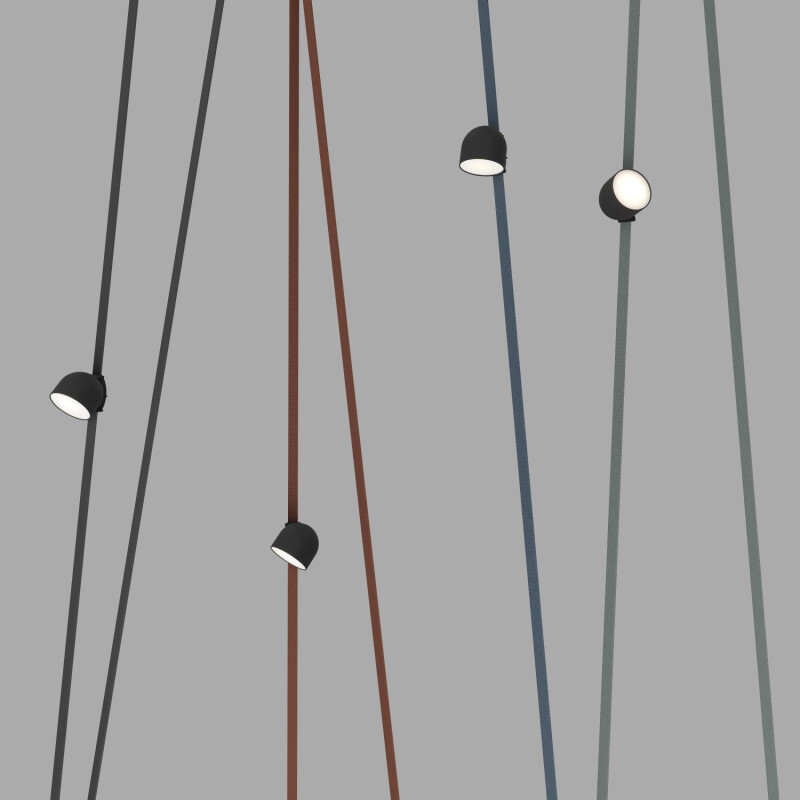 DK5642-BK Поворотный светильник для трека-ремня Belty Smart, серия Spot, со светодиодом, D100*H107мм, 48V DC, 12W, RA90, 120°, 3000-5700K, IP20, черный, алюминий