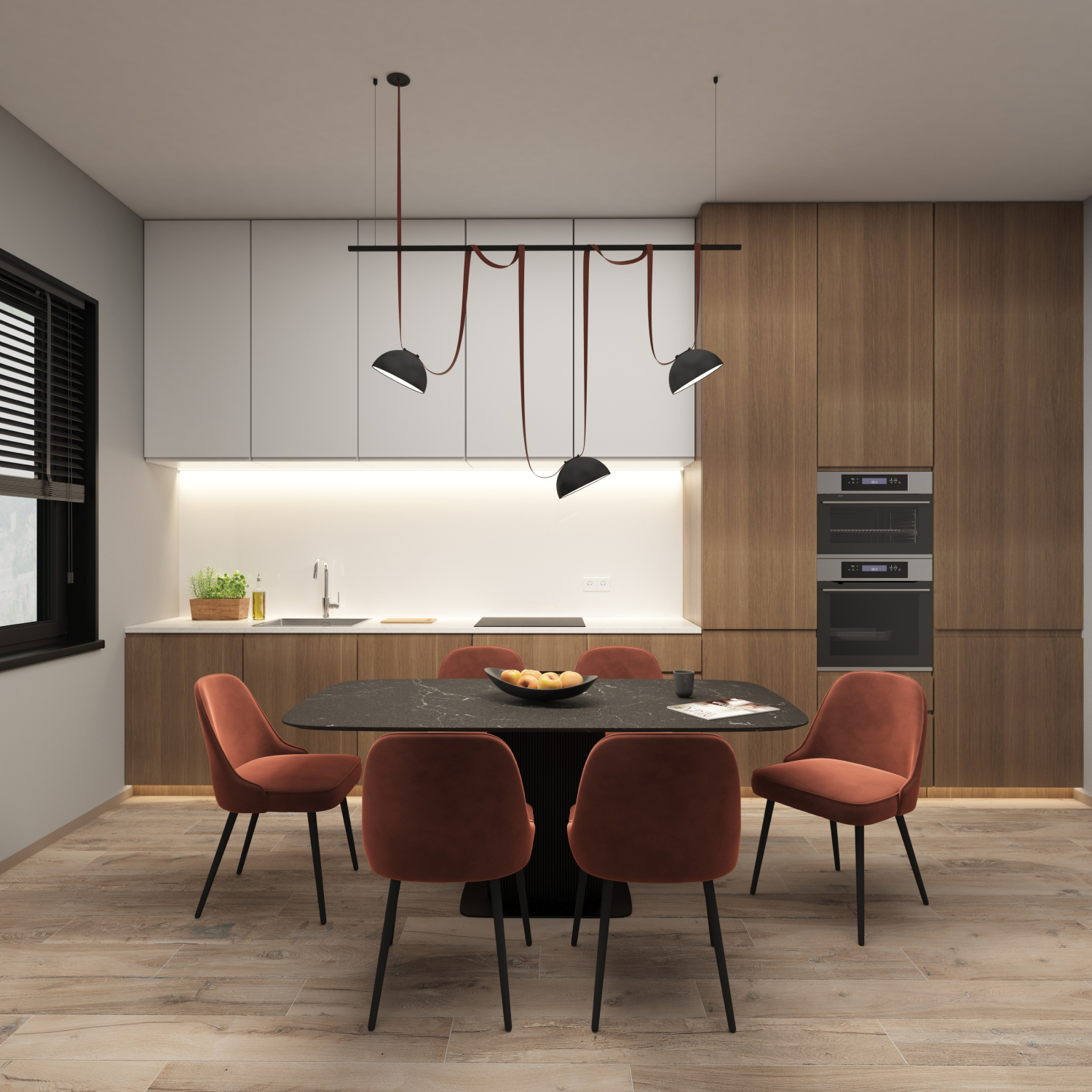 DK5660-BK Cветильник для трека-ремня Belty Smart, серия Flow со светодиодом, D220*H117мм, 48V DC, 24W, RA90, 120°, 3000-5700K, IP20, черный, алюминий