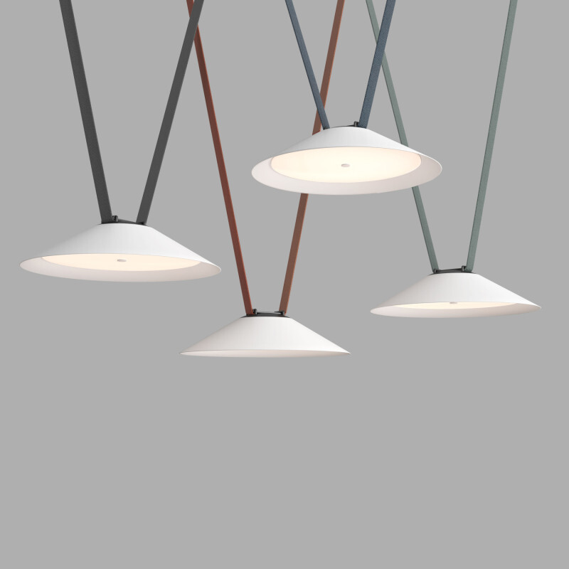 DK5664-WH+BK Cветильник для трека-ремня Belty Smart, серия Flow, со светодиодом, D300*H71мм, 48V DC, 20W, RA90, 120°, 2700-6500K, IP20, белый с черным, алюминий