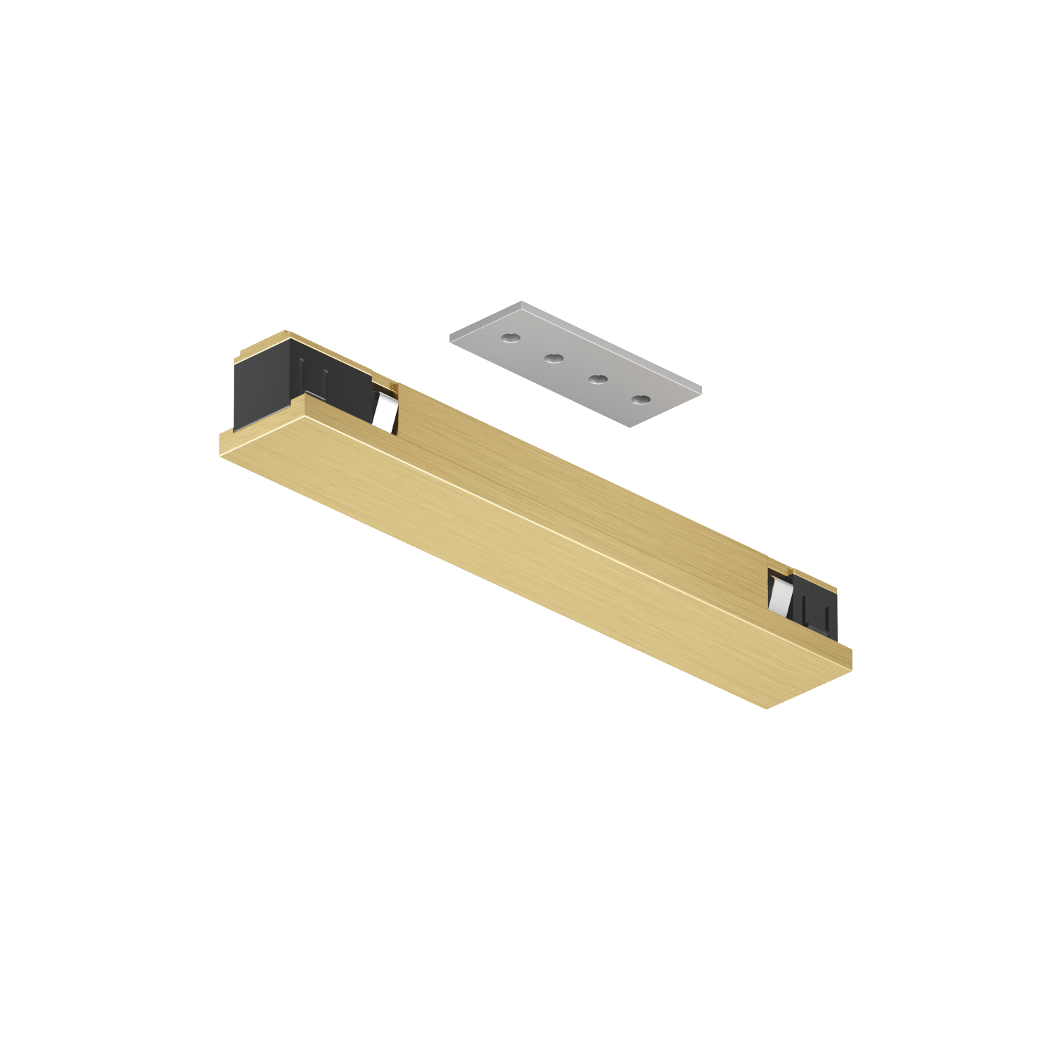 TR5722-SB Электрический коннектор прямой для трека SHINE BASE, 48V DC, IP20, сатинированная латунь, алюминий