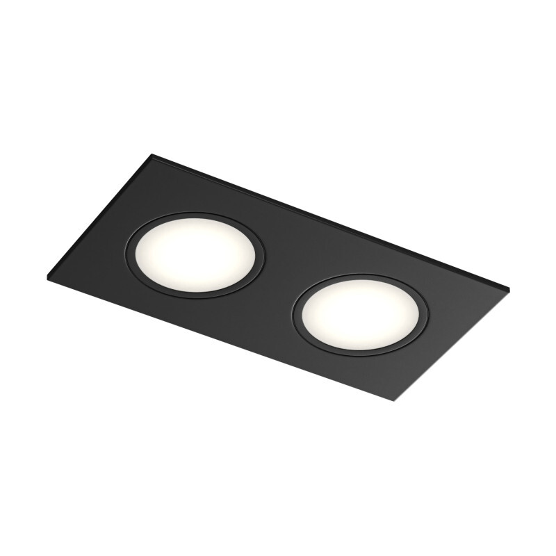 Встраиваемый влагозащищенный светильник PORT, 2?15 Вт макс., LED, GU5.3, IP65, корпус из полимера, цвет чёрный