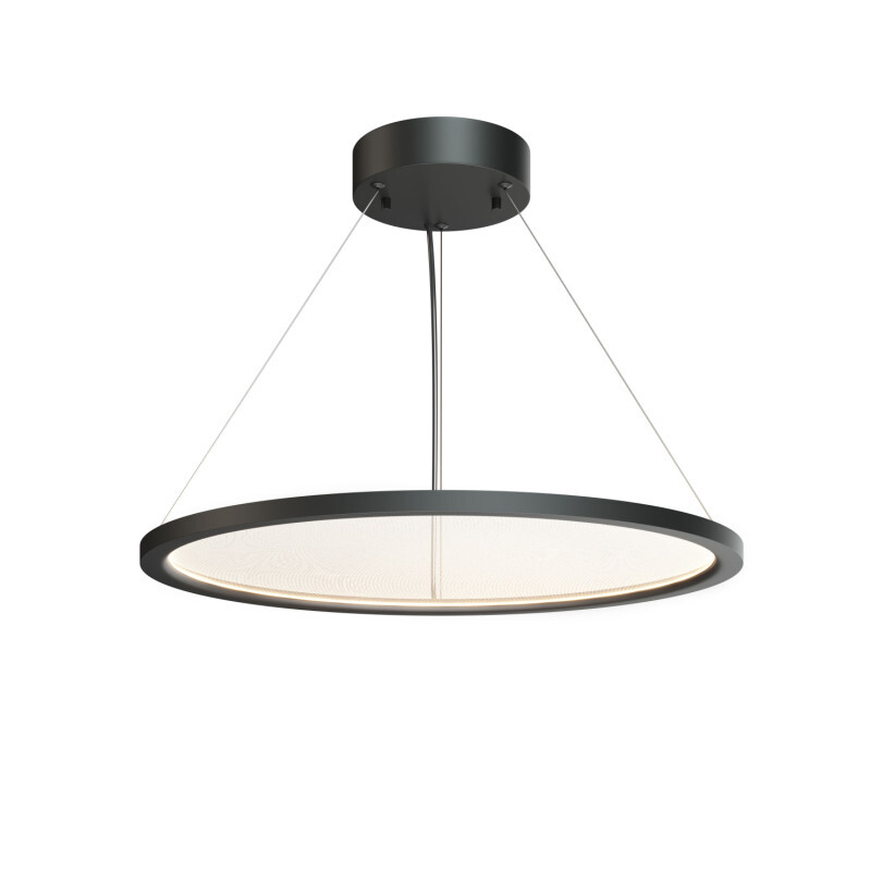 Подвесной светильник горизонтальный VEIL, 35 Вт, ?600?В1500 мм, LED 2700-6000K, IP20, пульт Д/У (в комплекте), черный, алюминий, акрил