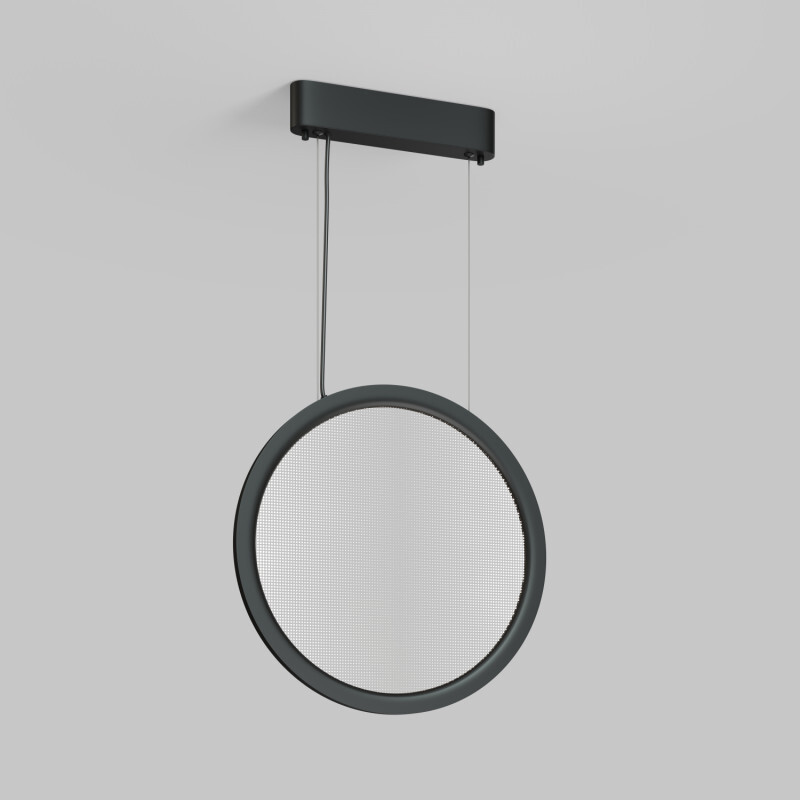 Подвесной светильник вертикальный VEIL, 25 Вт, ?450?1950 мм, LED 2700-6000K, IP20, пульт Д/У (в комплекте), черный, алюминий, акрил