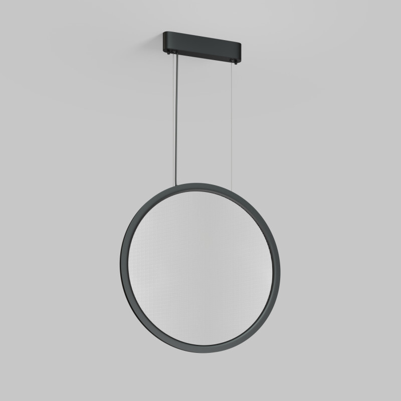 Подвесной светильник вертикальный VEIL, 35 Вт, ?600?2100 мм, LED 2700-6000K, IP20, пульт Д/У (в комплекте), черный, алюминий, акрил