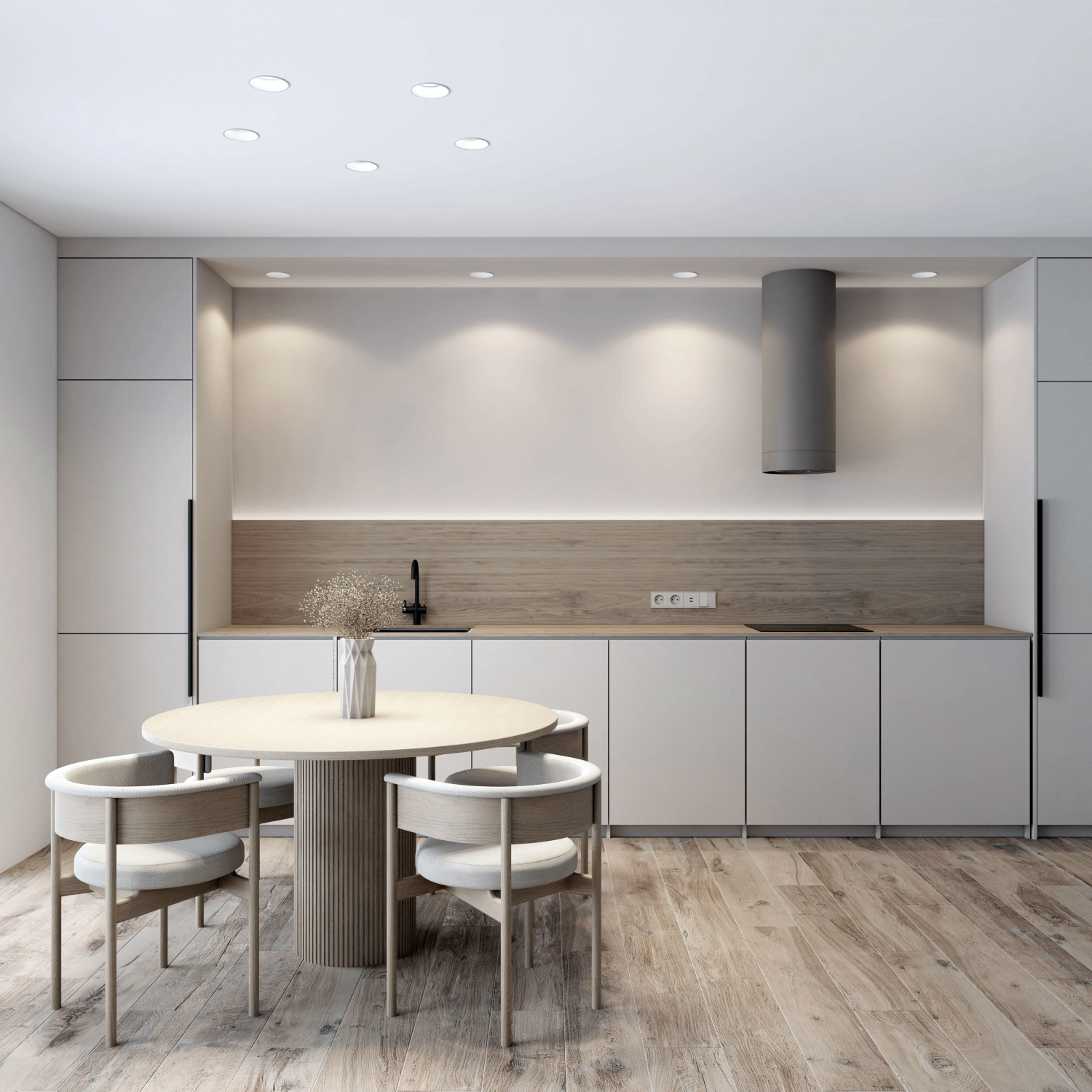 Встраиваемый влагозащищенный светильник TRIM, 12 Вт LED 3000-4000-6500K, IP44, алюминий, акрил