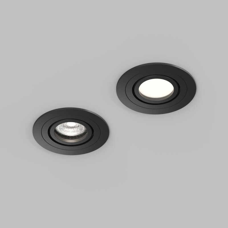 Встраиваемый влагозащищённый светильник HYDRO, IP44, до 15 Вт LED, GU10, алюминий, чёрный