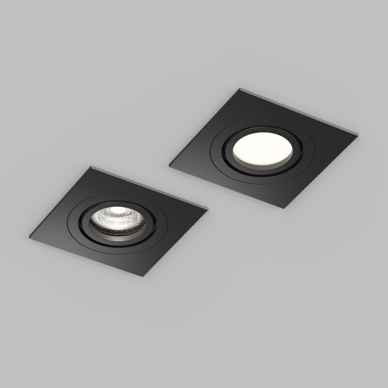 DK2111-BK Встраиваемый влагозащищённый светильник HYDRO, IP44, до 15 Вт LED, GU10, алюминий, чёрный