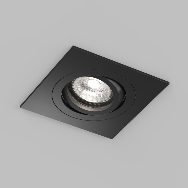 DK2111-BK Встраиваемый влагозащищённый светильник HYDRO, IP44, до 15 Вт LED, GU10, алюминий, чёрный