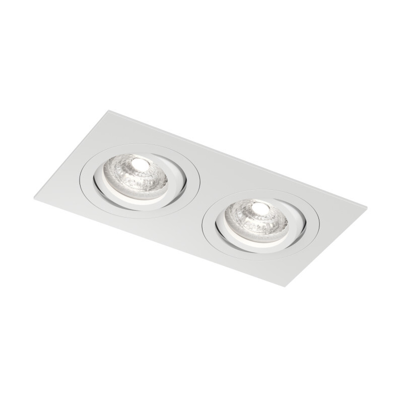 Встраиваемый влагозащищённый светильник HYDRO, IP44, 2?15 Вт LED макс., GU10, алюминий, белый