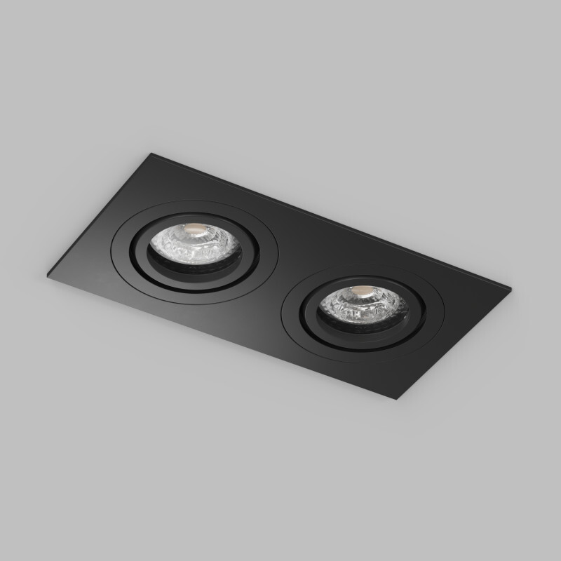 Встраиваемый влагозащищённый светильник HYDRO, IP44, 2?15 Вт LED макс., GU10, алюминий, чёрный