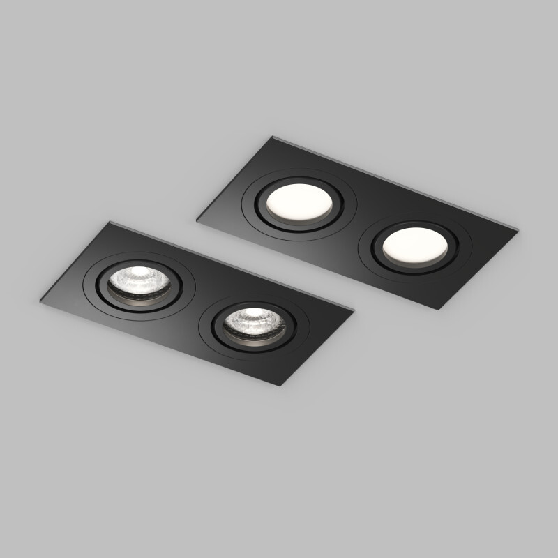 Встраиваемый влагозащищённый светильник HYDRO, IP44, 2?15 Вт LED макс., GU10, алюминий, чёрный