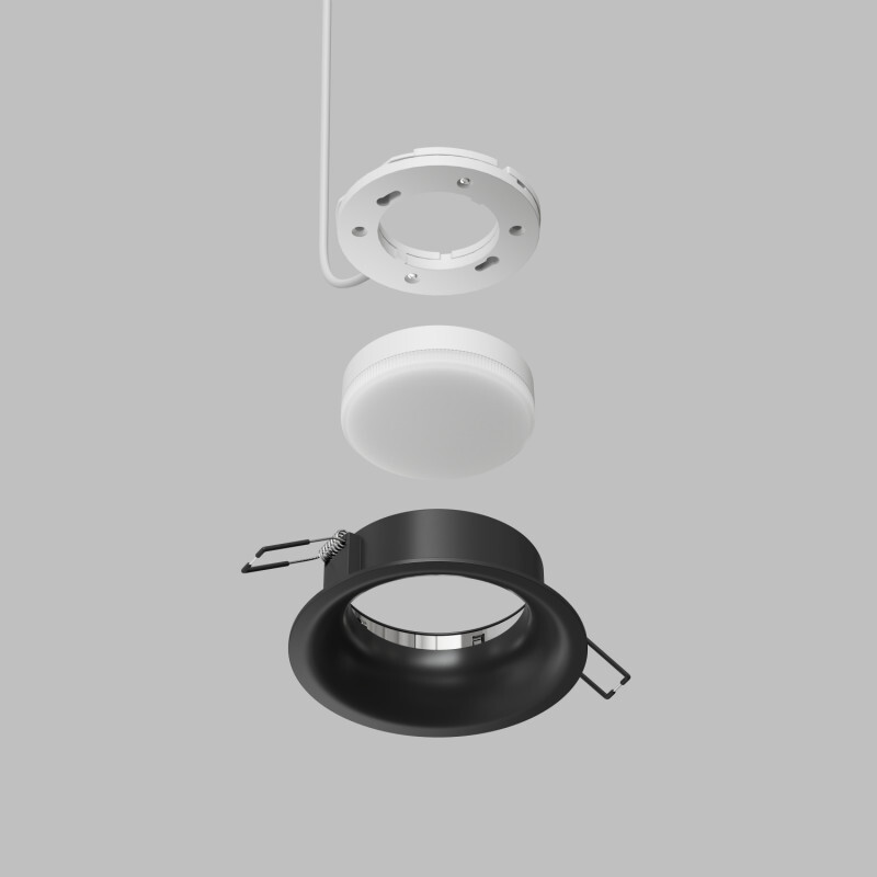 Встраиваемый светильник INER, до 15 Вт LED, GX53, IP20, алюминий, чёрный