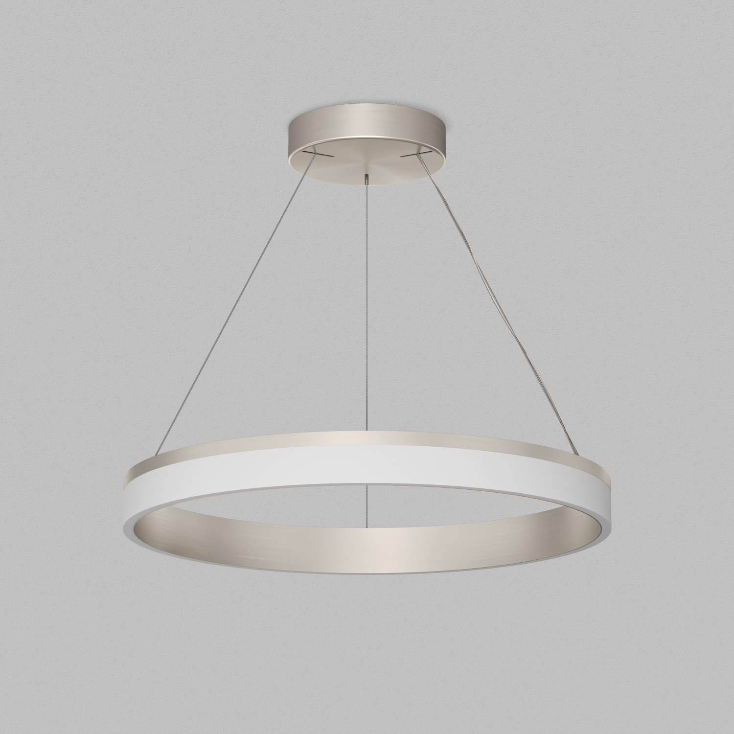 Подвесной светильник RING, ?600 мм, LED, 38Вт, 3000К, алюминий+акрил, сатин. никель